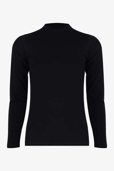 koza iç giyim Women's Long Sleeve Lycra Cotton Half Fisherman Bodysuit