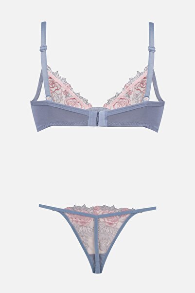 koza iç giyim Set sutien brodat din tul pentru damă