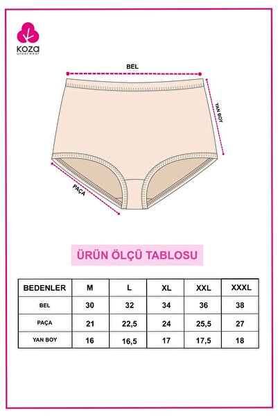 koza iç giyim Γυναικείο εσώρουχο 5 τεμαχίων Lycra Extra ψηλόμεσο