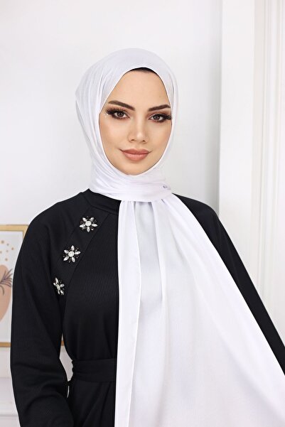 Zerlinda -alb- Rochie de Seara Janjan Satin Shawl