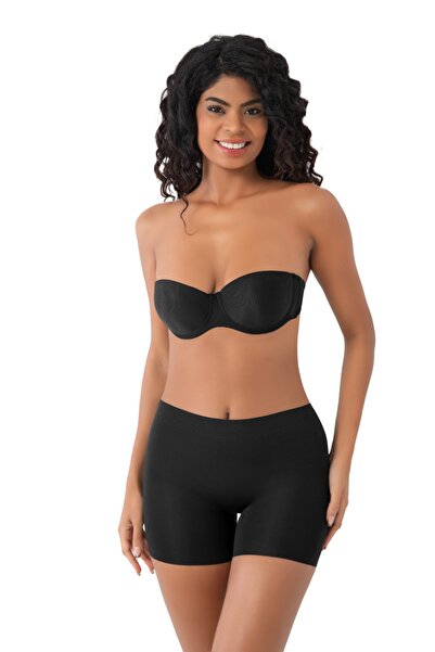 BANEGA High Waist Recovery Black Boxer Corset - With Laser Cut and Anti-Slip Tape