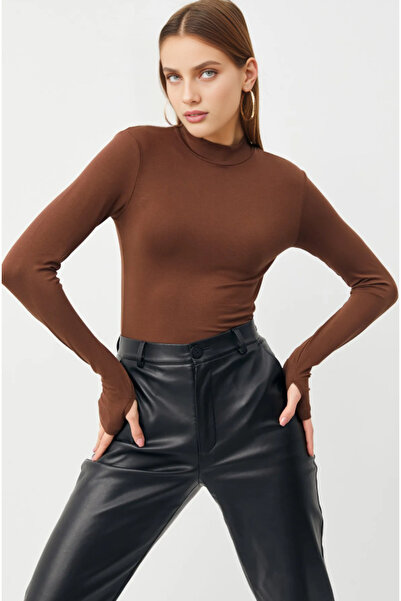 Housess Λεπτομερές γυναικείο κορμάκι μπλούζας με δάχτυλα