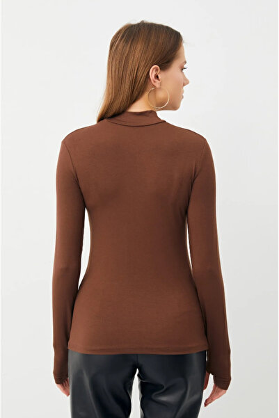 Housess Λεπτομερές γυναικείο κορμάκι μπλούζας με δάχτυλα