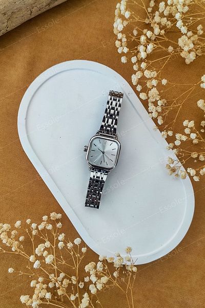 Spectrum Retro Minimal Square Dial Steel Strap Women's Wristwatch