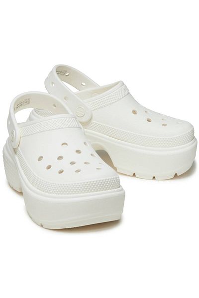 Crocs Unisex White Stomp Clog Sandals and Slippers -209347-0wv