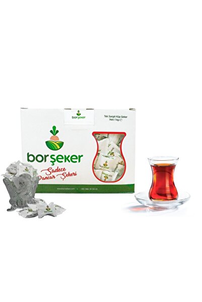 BOR ŞEKER Tek Sargılı Küp Şeker 1 KG %100 Pancar Şekeri