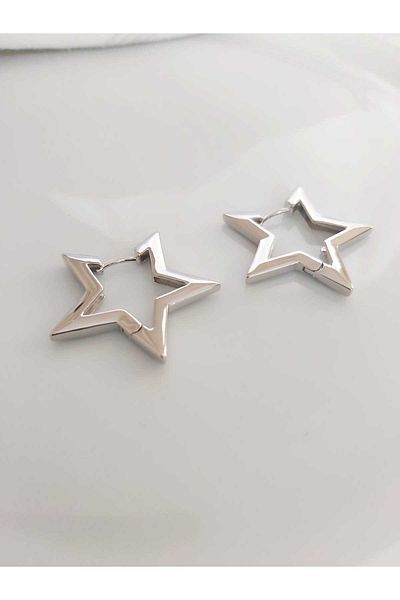 DEVİ fashion Xuping Silver Colored Star Earrings