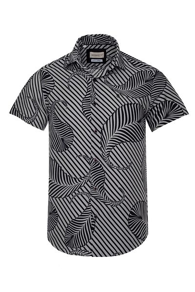 marufshop Ανδρικό πουκάμισο Viscon Plus Size - 118-191 κιλά, κοντό μανίκι, χωρίς τσέπη