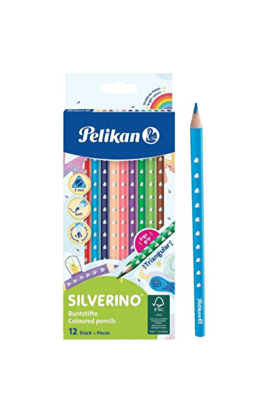 Pelikan 12 لونًا من ألوان سيلفرينو المثلثة