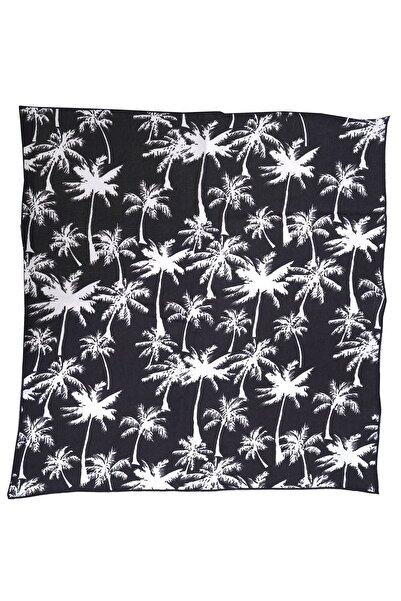 Exve Exclusive Φυσικό αξεσουάρ βισκόζης Bandana - Ασπρόμαυρο με στάμπα παλάμης