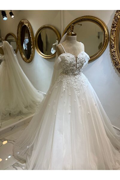 GAMZE Gelinlik ,üç boyutlu çiçekli gelinlik