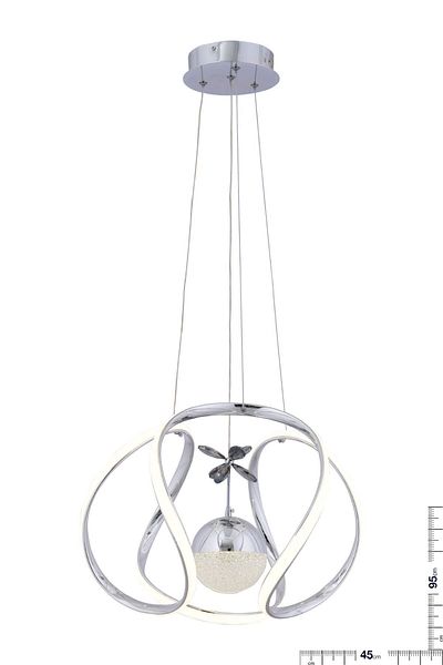 HİRALUCE Elvan 3 Color Chrome (Yellow, White, Silver) Luxury Led Crystal Stone Chandelier Concept