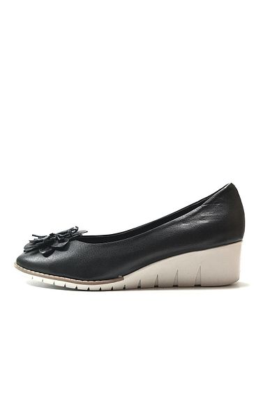 Beety 6519 Pantofi de damă cu toc cu pană, negru, din piele naturală