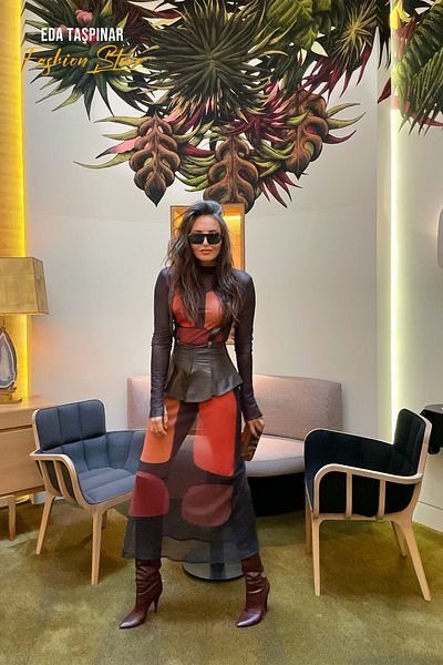 Eda Taşpınar Transparent Chiffon Dress