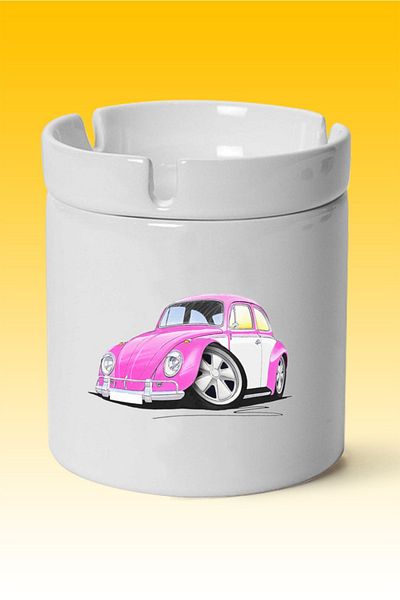 chaygoy Vw Beetle Printed, Σβήστε το μόνοι σας, Πορσελάνινο Κομψό Τασάκι (ASH) Vwbeetletrbyz8