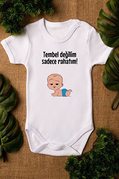 Overoz Organic Comfortable 100% Cotton Baby Bodysuit - Not Lazy, Written Body...