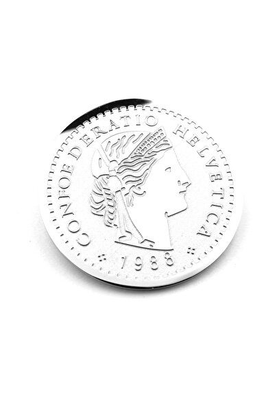 Solfera Confoederatio Helvetica İsviçre Madeni Para Şeklinde Çelik Rozet Broş Pin RZ217