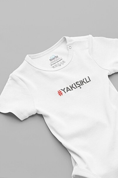 Overoz Organic 100% Cotton Handsome Printed Baby Bodysuit White Bodysuit with...