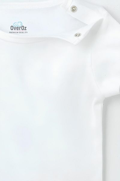 Overoz Organic 100% Cotton Lion 3-Piece Baby Bodysuit White Baby Bodysuit with Snap Fasteners Triple 5805-5806-5807