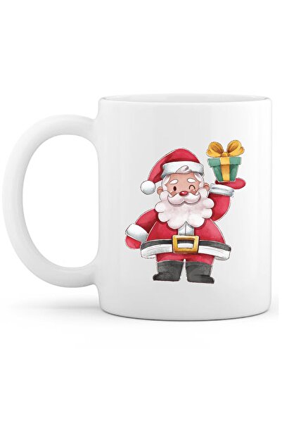 OXVİN كوب قهوة سانتا كلوز بطباعة خاصة (مفرد) بورسلين