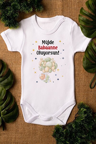 Overoz Good News You Are Becoming a Grandmother Printed Baby Bodysuit - Organ...
