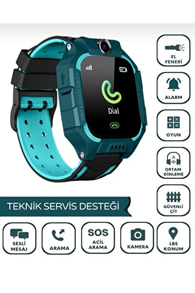 EKMEKTEKNEM X99 Lbs Takipli Sım Kartlı Fenerli Kameralı Akıllı Çocuk Saati Yeşil