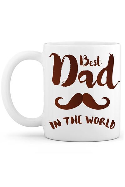 OXVİN Best Dad Written Coffee Cup Special Print (Single) Porcelain