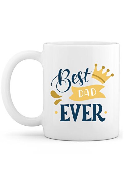 OXVİN كوب قهوة مكتوب عليه Best Dad Ever بطباعة خاصة (مفرد) من البورسلين