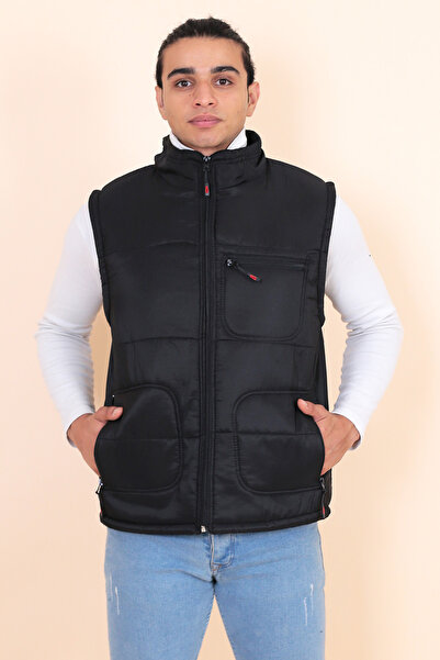 HeviStor Μαύρο φουσκωτό ανδρικό αθλητικό γιλέκο - HeviStor