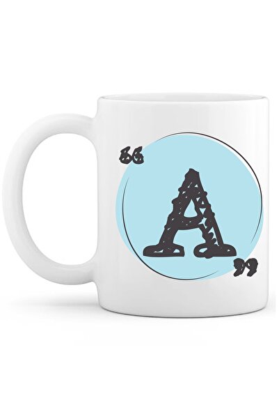 OXVİN فنجان قهوة مطحون باللون الفيروزي طباعة خاصة (مفرد) بورسلين