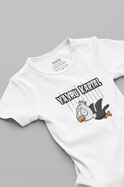 Overoz بدلة أطفال مصنوعة من القطن العضوي بنسبة 100% - طباعة مروحة النسر الصغي...