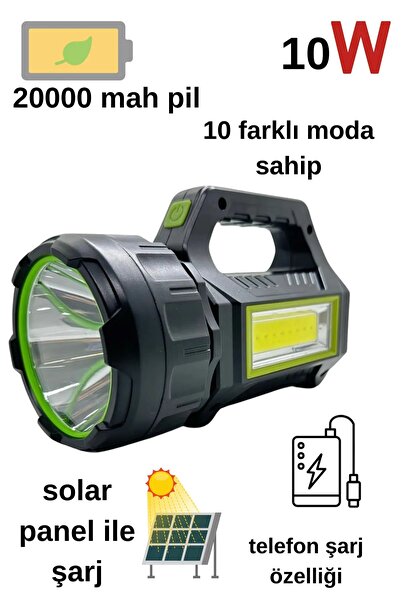 goldixpir Ps-t95 Uzun Menzilli Solar Panelli Powerbank Usb Çıkış S.o.s Lu Ult...