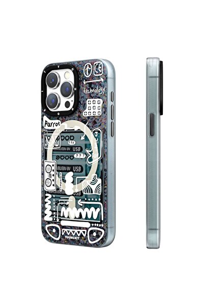 Youngkit iPhone 15 Pro Max Uyumlu Kılıf Magsafe Şarj Özellikli Youngkit Dark ...
