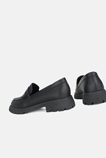 TUNAELLİ Дамски мокасини от естествена кожа, черни - размер 36-41