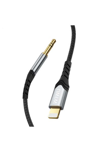 WIWU Yp02 كابل Lightning Aux كابل صوت 3.5 مم 150 سم التوصيل والتشغيل جديلة نايلون قوية