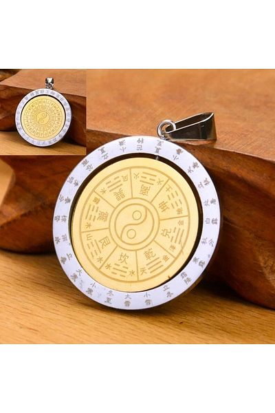 Viking Stainless Steel Scandinavian Zoydak Bagua Peace Unisex Necklace 45 cm