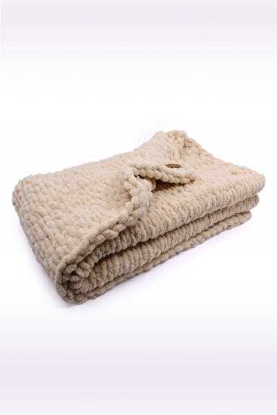 BaDe Tasarım Teddy Bear Fluffy Knitted Baby Blanket