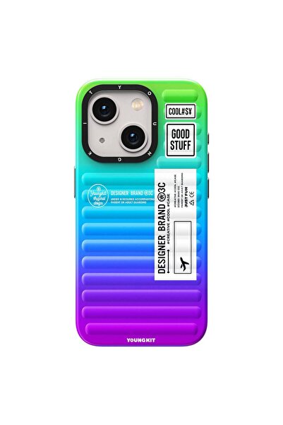 Youngkit iPhone 15 Uyumlu Kılıf YoungKit The Secret Color Serisi Kapak Mavi