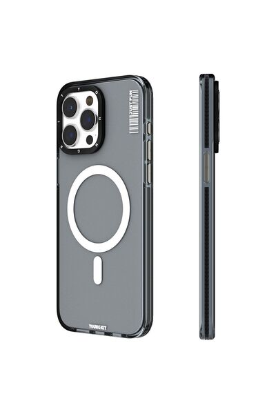 Youngkit iPhone 15 Pro Uyumlu Kılıf Magsafe Şarj Özellikli YoungKit Crystal C...