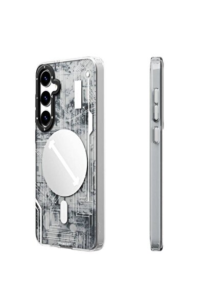 Youngkit Galaxy S24 Plus Uyumlu Kılıf Magsafe Şarj Özellikli YoungKit Technology Serisi Kapak Beyaz