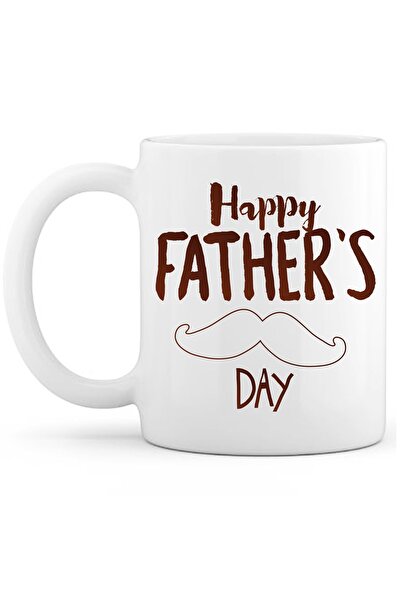 OXVİN عيد الأب 4 أكواب قهوة مطبوعة حسب الطلب (مفردة) بورسلين