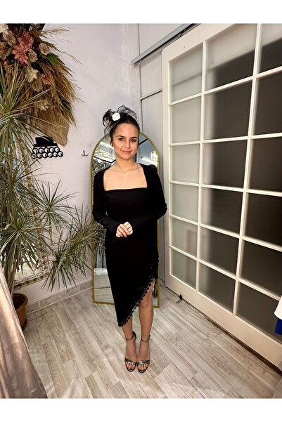 Abiye's SİYAH UZUN KOL BONCUKLU abiye mezuniyet nikah nişan söz isteme