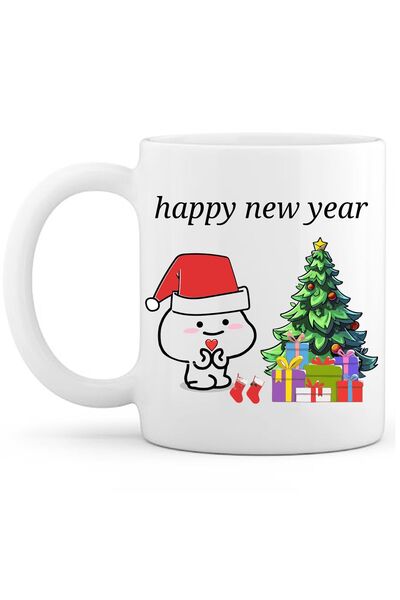 OXVİN Happy New Year - Coffee Cup Special Print (Single) Porcelain