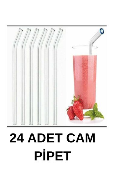 xarsber Set of 24 Transparent Glass Straws