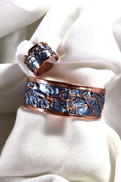 Miray hediyelik مجموعة خواتم سوار نحاسي