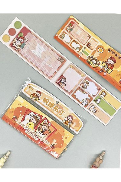 Kağıt Gemi Dükkan Cute Girl Orange Cover Post-it / Index Sticker / Index / Sticky Note