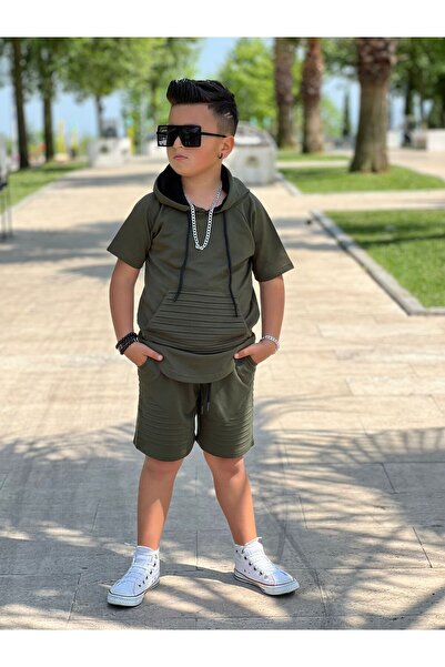 ixoskids club Erkek çocuk yazlık nervürlü şortlu takım minah-07120013