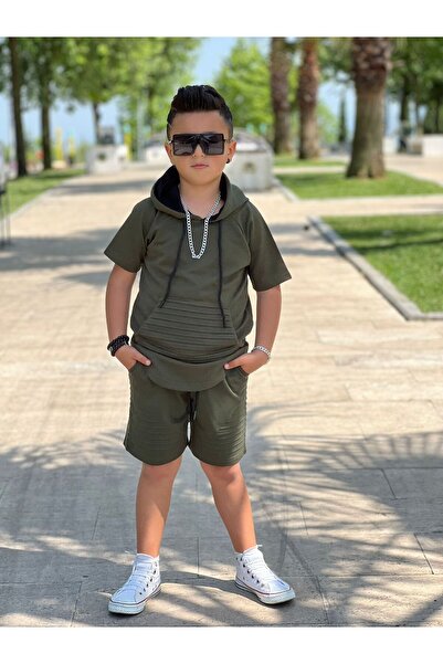 ixoskids club Erkek çocuk yazlık nervürlü şortlu takım minah-07120013