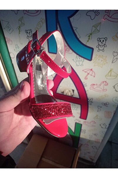 Sare Çocuk Giyim Girl's Heeled Red Light Evening Dress Shoes