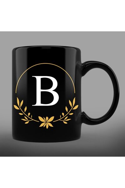 yhfoto حرف B - كوب أسود * طباعة ثنائية الاتجاه - Sk594